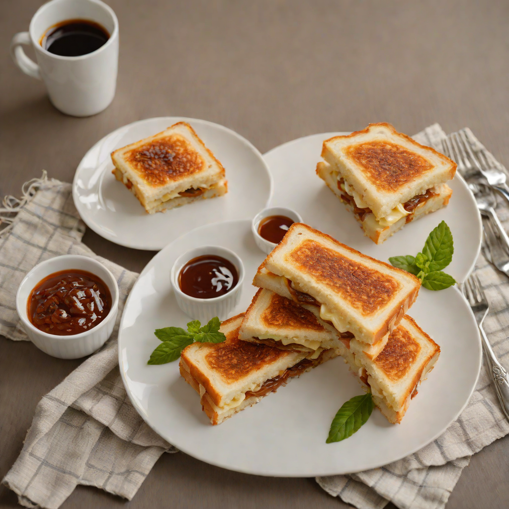 Kopitiam-Style Toasted Butter Kaya and Coconut Jam Sandwich