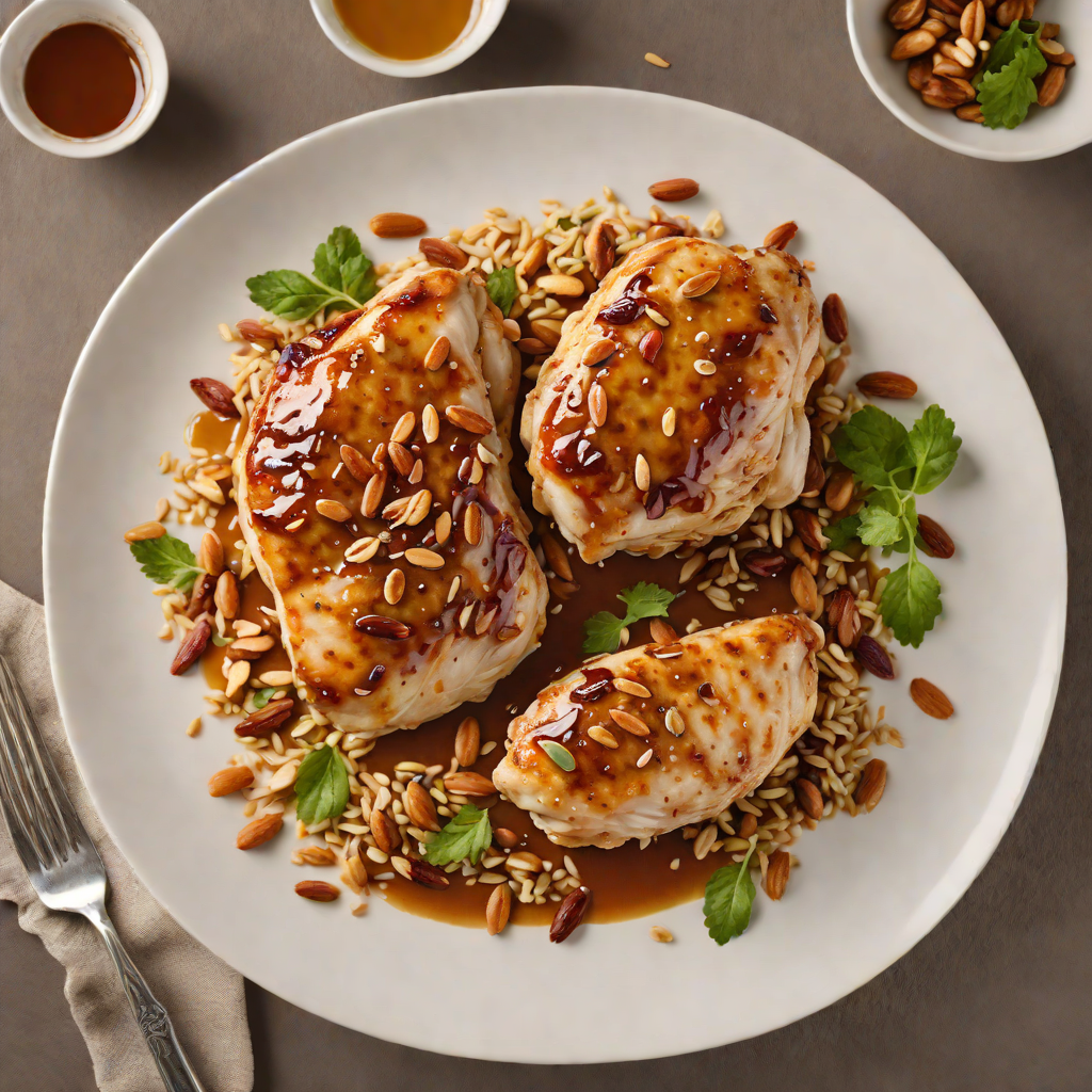 Pan-Seared Chicken with Spiced Honey Glaze and Toasted Almonds
