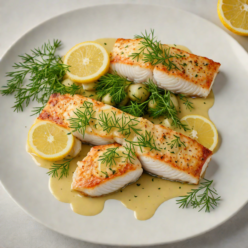 Pan-Seared North Atlantic Cod with Lemon-Dill Butter Sauce
