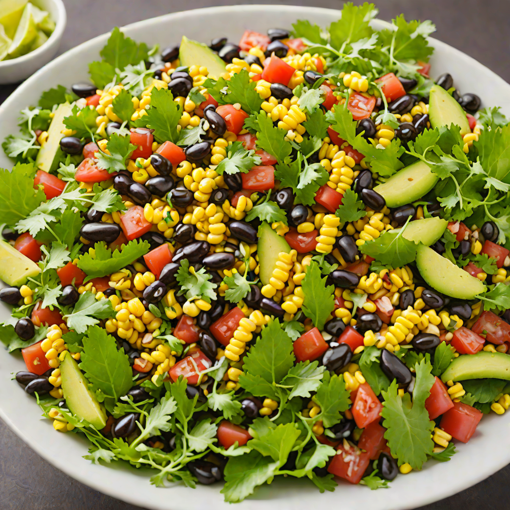 Crunchy Toasted Corn and Black Bean Salad with Cilantro Lime Dressing