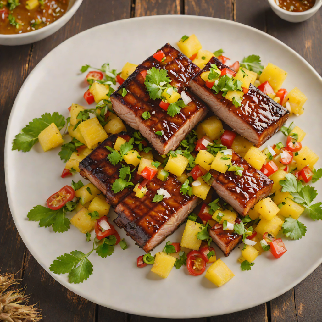 Glazed Pork Belly with Pineapple Salsa