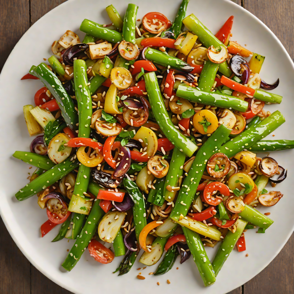 Stir-Fried Lake County Vegetables with Garlic Soy Glaze