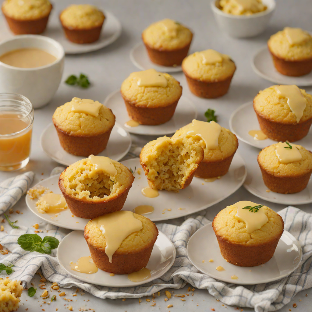 Baked Cornbread Muffins with Honey Butter Glaze