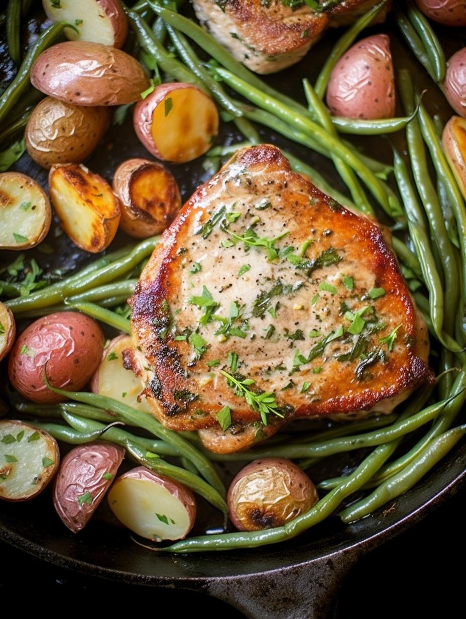 Minnesota Maple-Scented Pork Chops with Roasted Root Vegetables