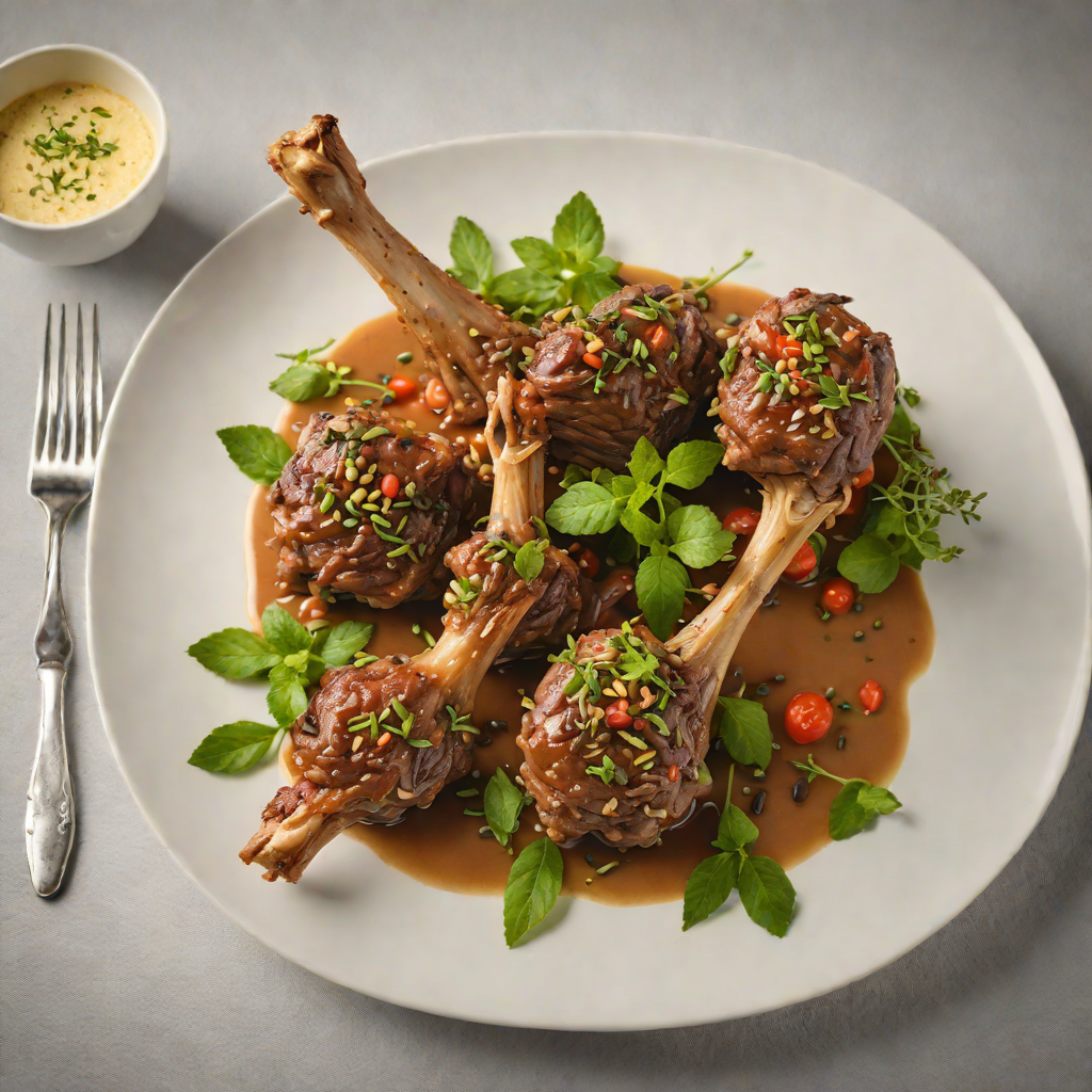 Slow-Cooked Lamb Shanks with Wattleseed and Native Mint