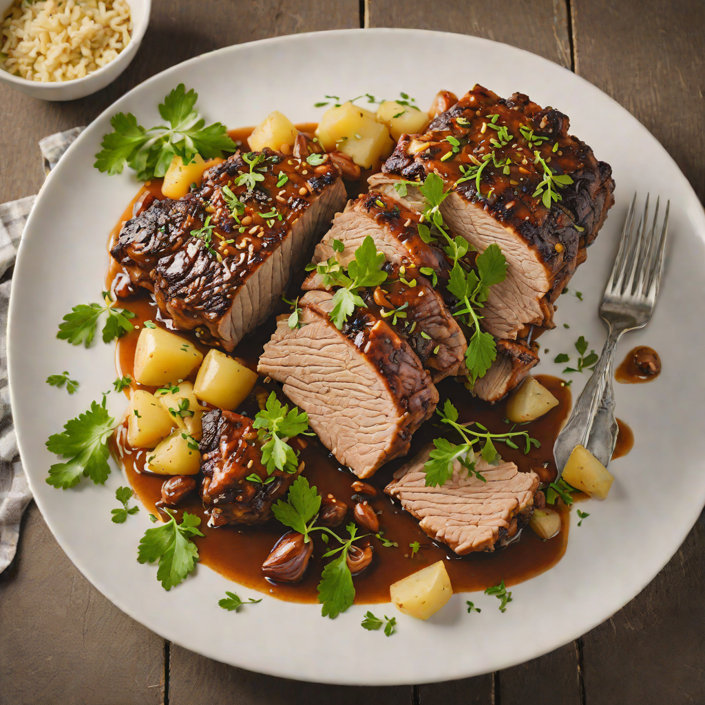 Slow-Braised Pork Shoulder with Garlic and Herbs