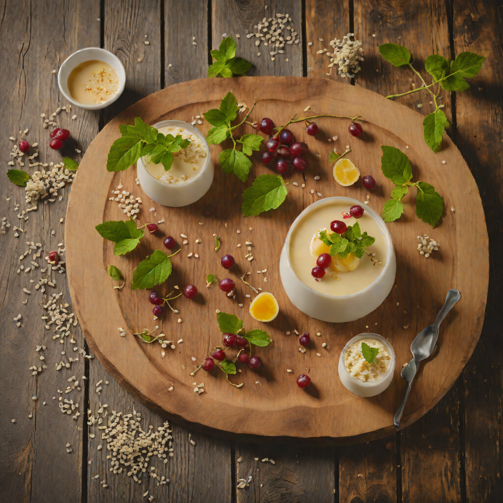Macadamia and Wattleseed Panna Cotta with Finger Lime Gelée