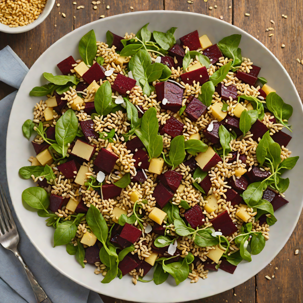 Barley and Roasted Beetroot Salad with Macadamia Vinaigrette