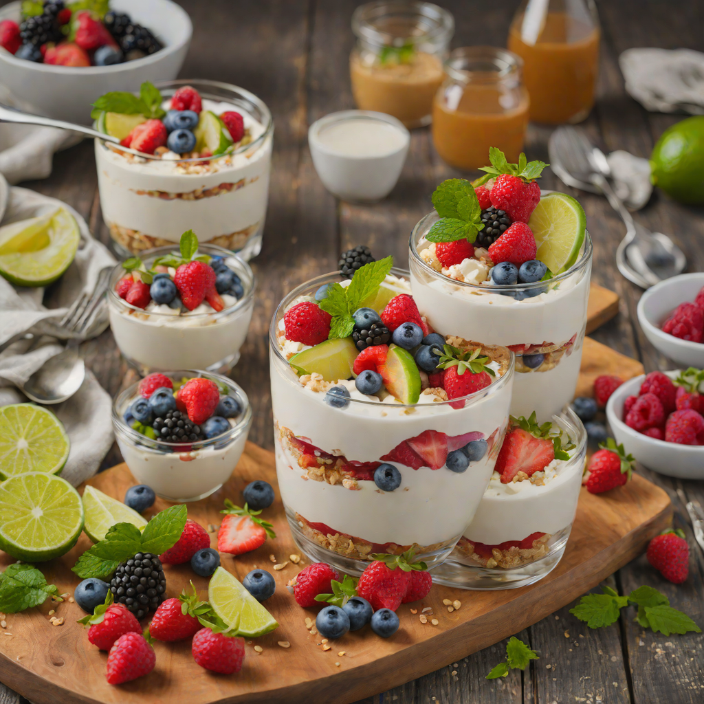 No-Bake Honey-Lime Greek Yogurt Parfait with Fresh Berries
