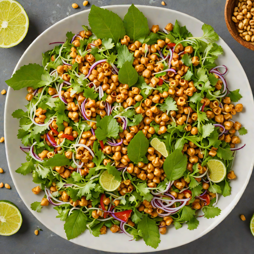 Burmese Ginger Salad with Toasted Chickpeas and Lime