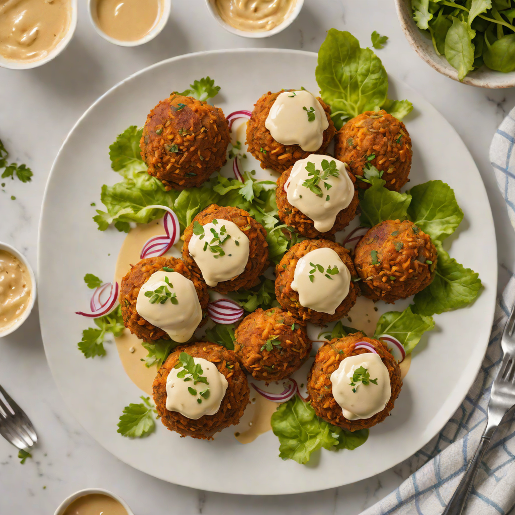 Oven-Baked Sweet Potato Falafel with Tahini Drizzle