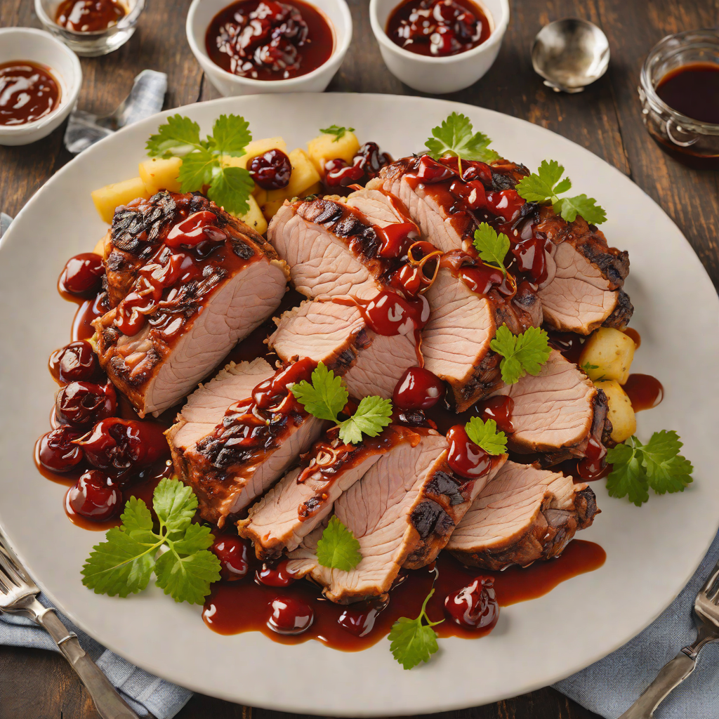 Slow-Roasted Pork Shoulder with Smoky Cherry BBQ Sauce