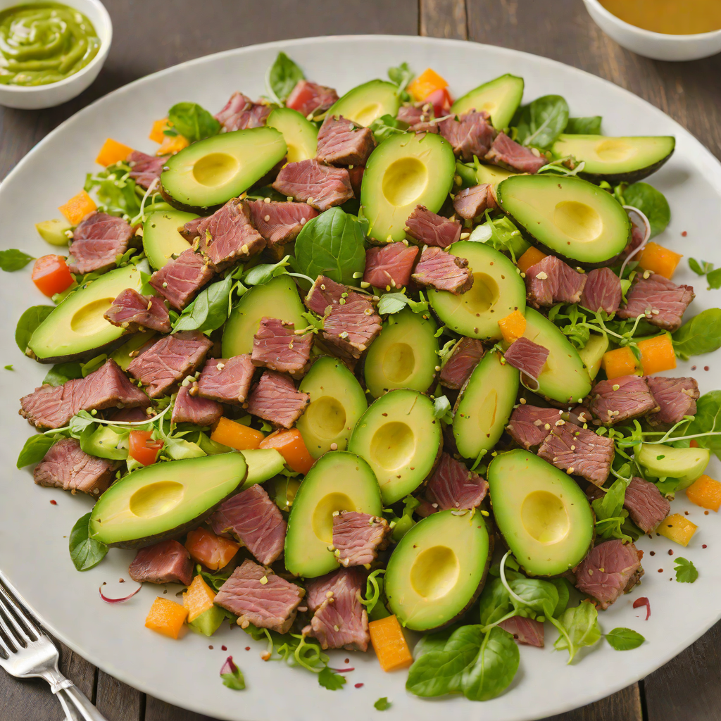 Crisped Beef and Avocado Salad with Citrus Vinaigrette
