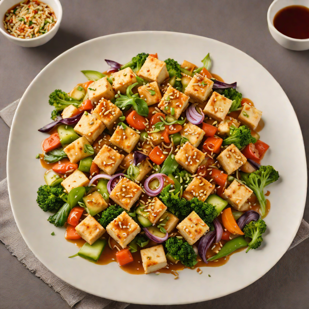 Stir-Fried Tofu with Vegetables and Garlic Sauce