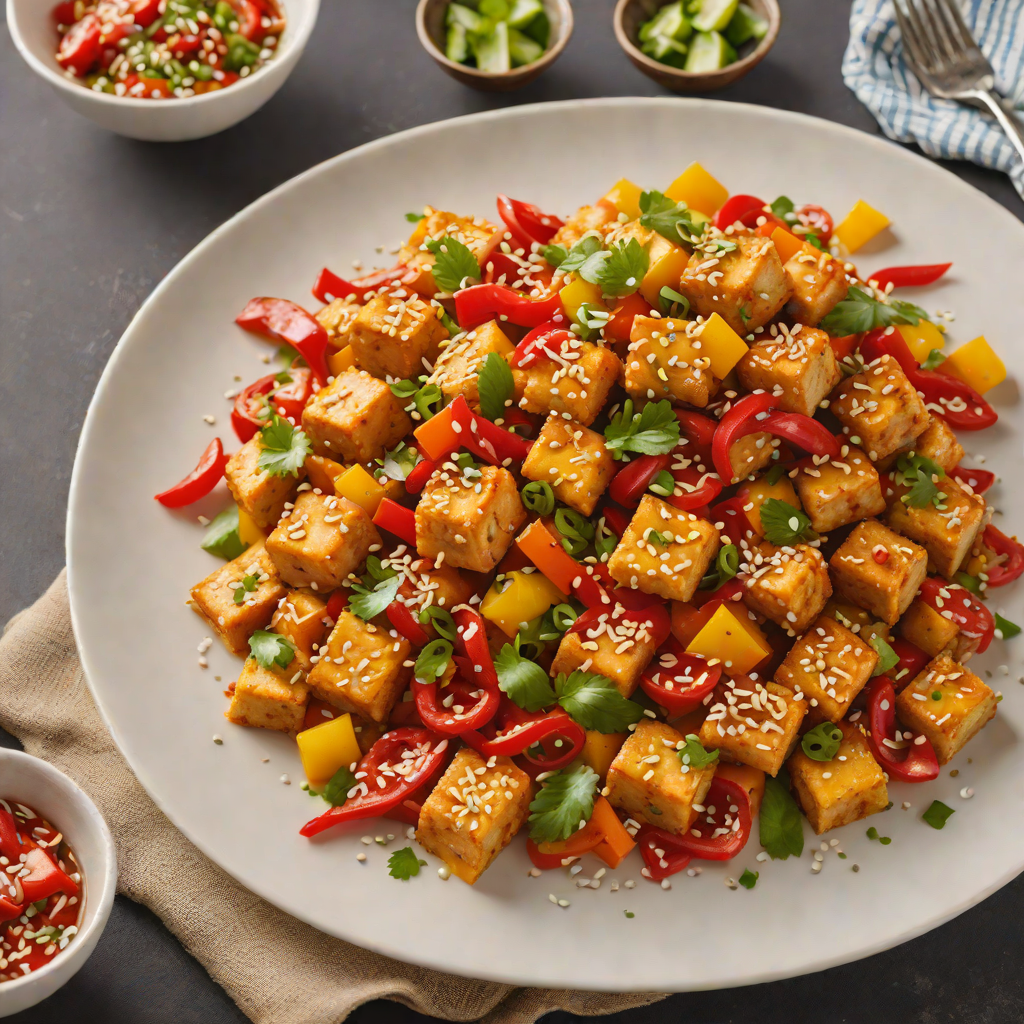 Stir-Fried Spicy Tofu with Bell Peppers and Sesame