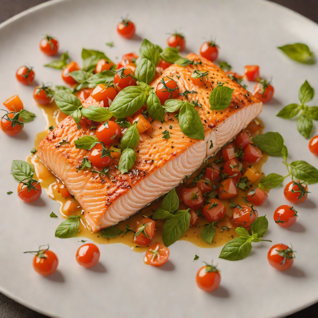 Oven-Roasted Salmon with Cherry Tomato and Basil Relish