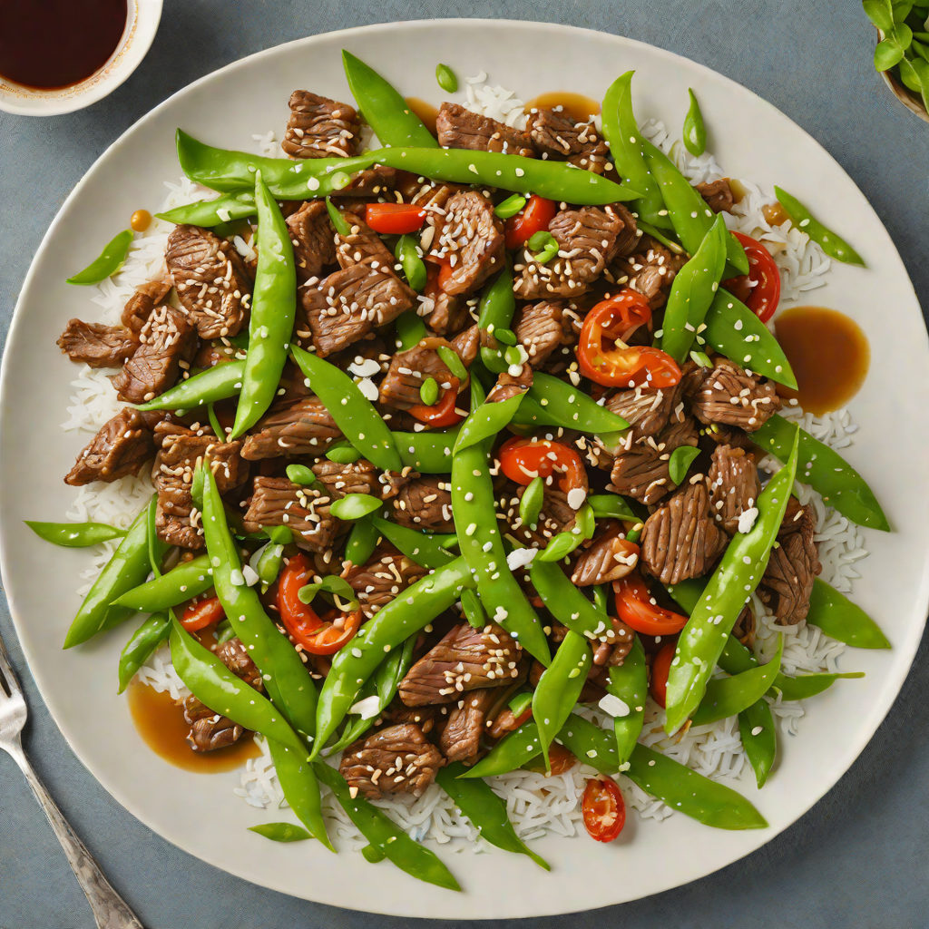 Stir-Fried Beef with Snow Peas and Ginger-Garlic Sauce
