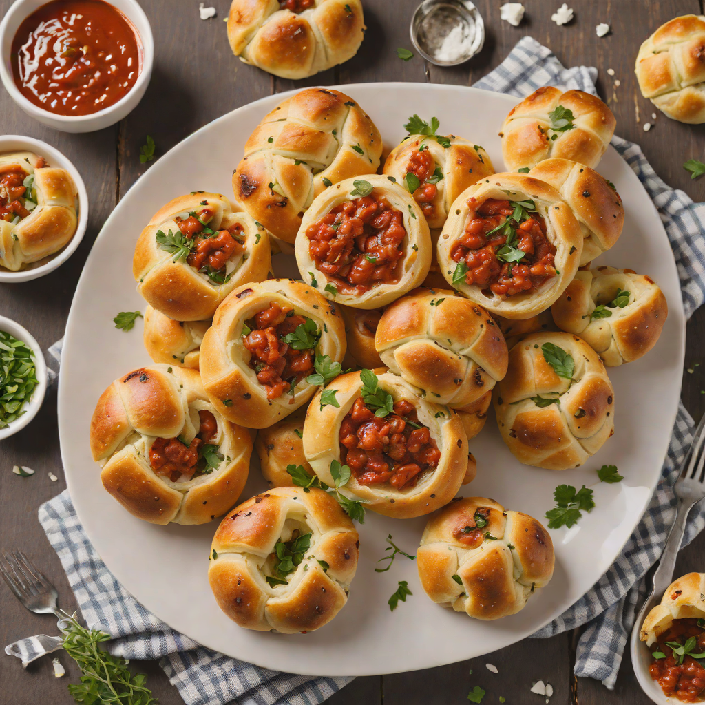 Twisted Garlic Butter Pizza Knots with Marinara Dip