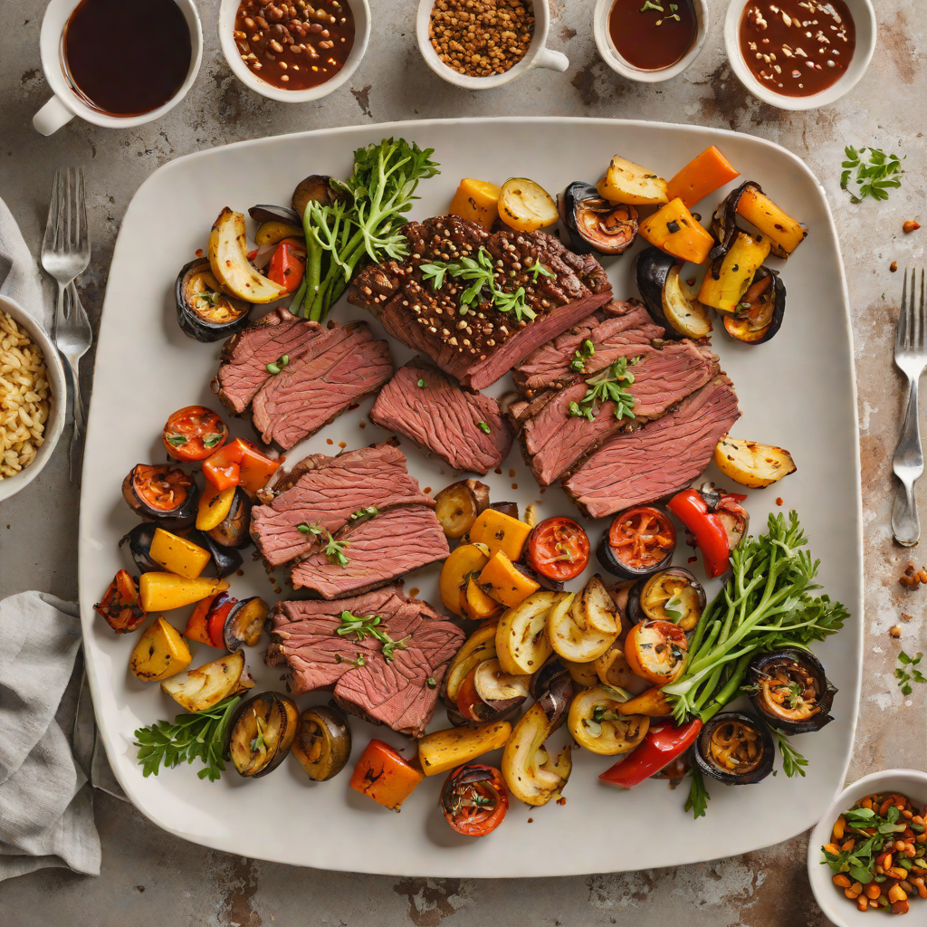 Sheet Pan Spicy BBQ Beef with Roasted Vegetables
