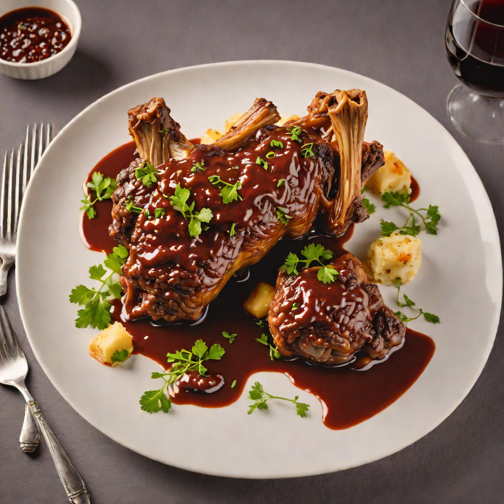 Slow-Braised Lamb Shank with Rich Red Wine Sauce