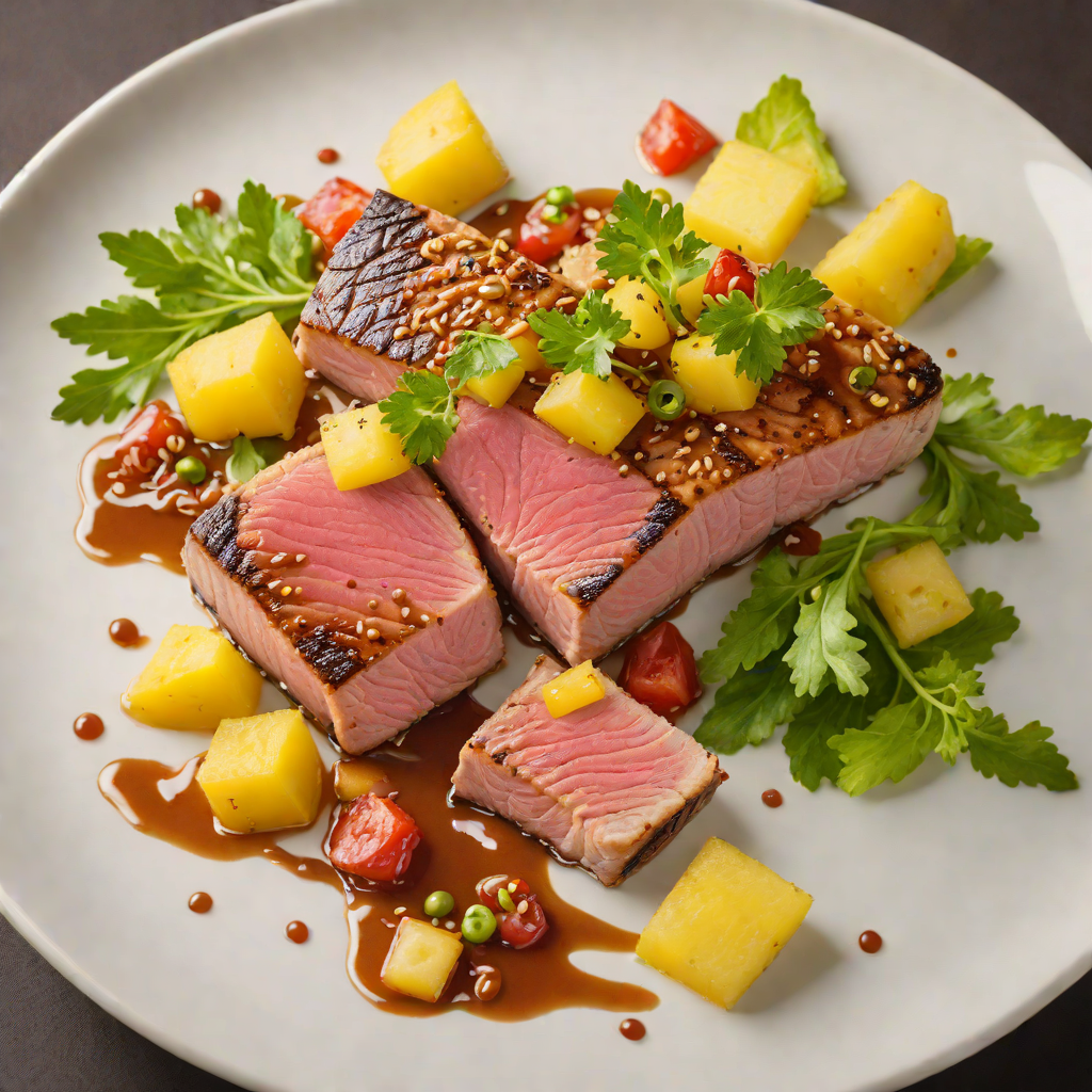 Pan-Seared Tuna Steak with Pineapple Soy Glaze