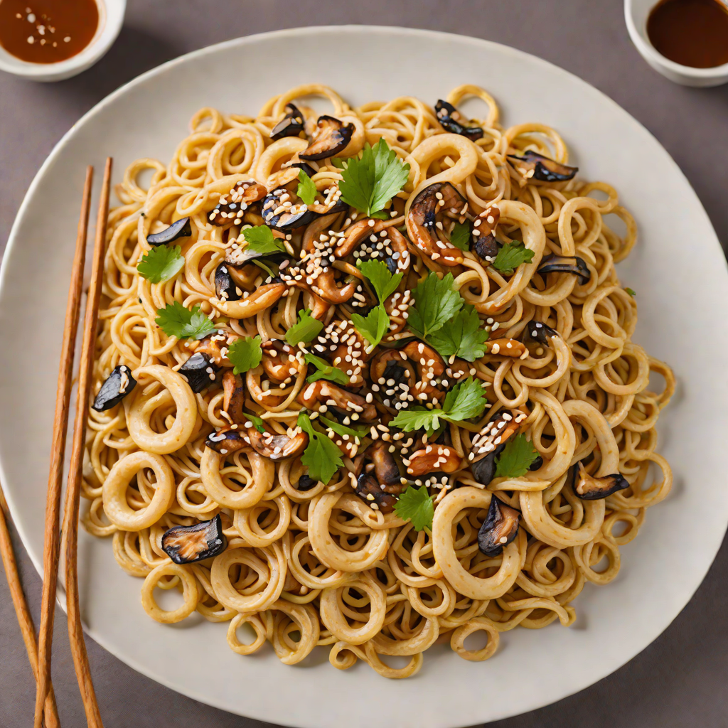 Stir-Fried Udon Noodles with Shiitake Mushrooms and Ginger