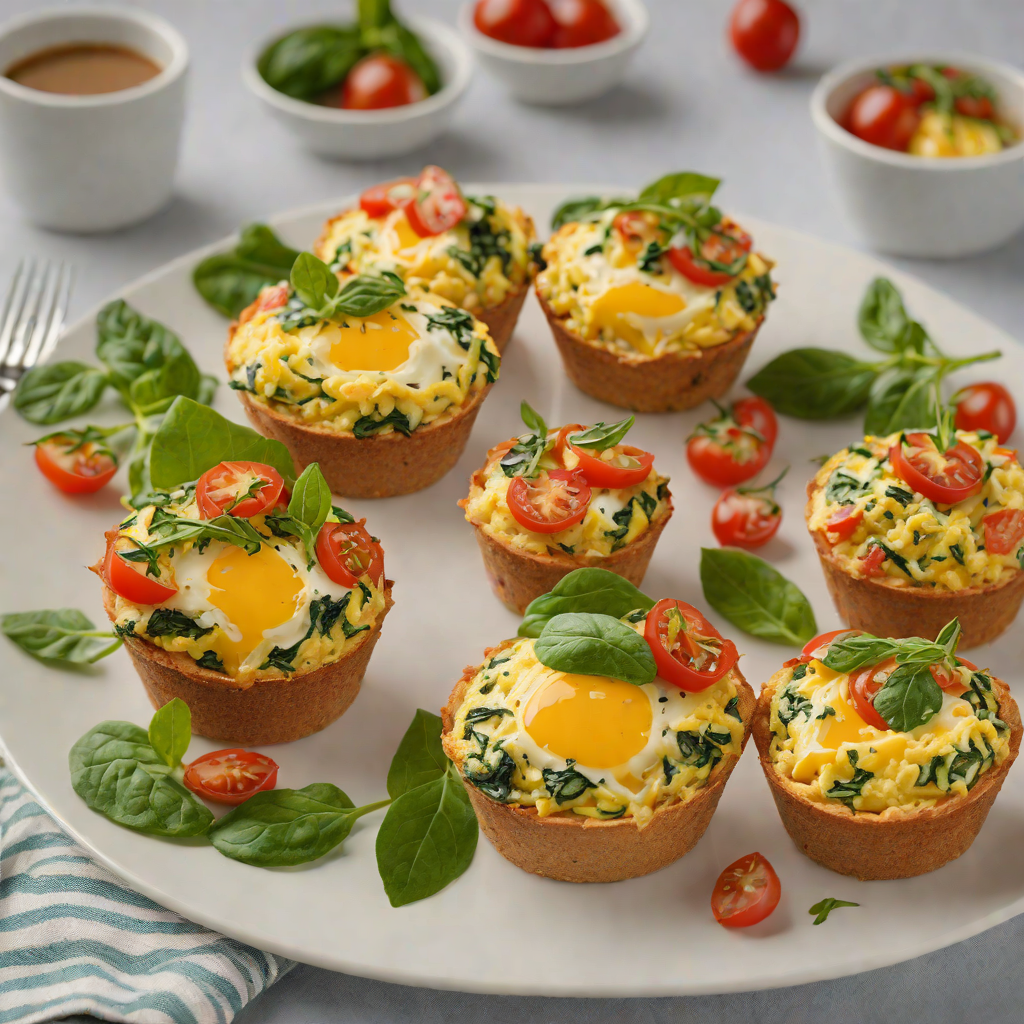 Veggie Egg Muffin Cups with Spinach and Cherry Tomatoes
