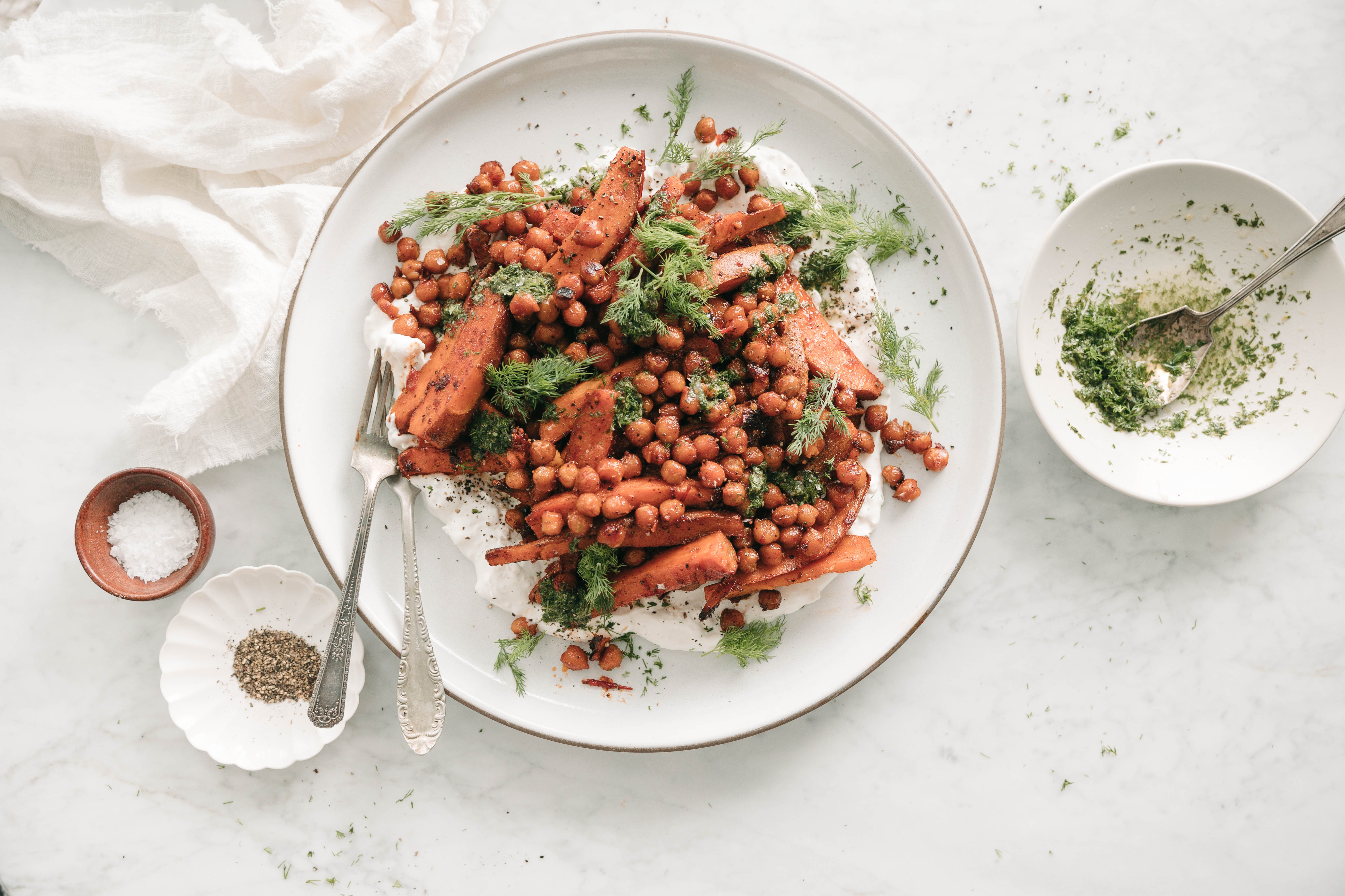 Herb-Roasted Sweet Potato & Chickpea Bowl