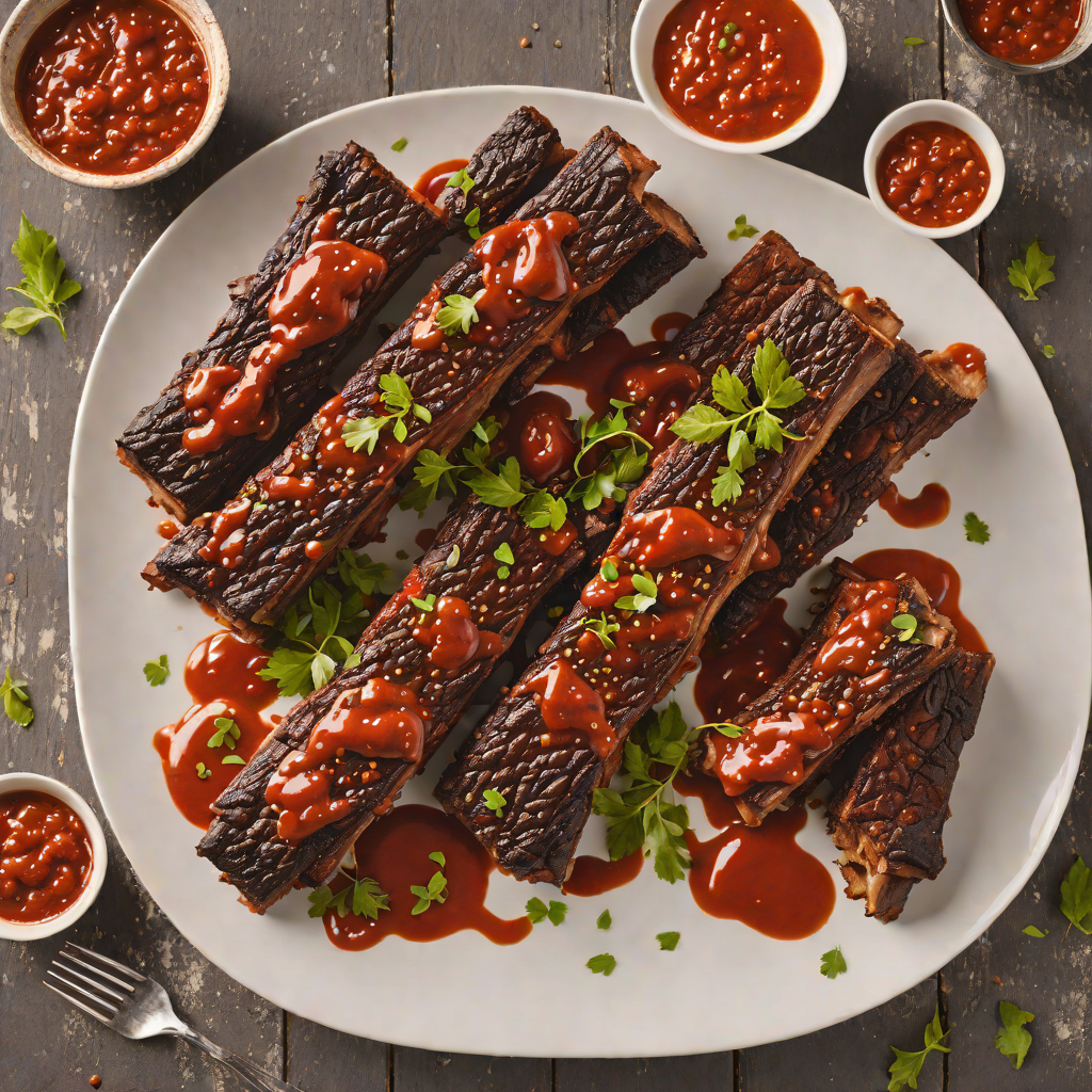 Smoked Paprika-Rubbed Beef Ribs with Tangy Tomato BBQ Sauce