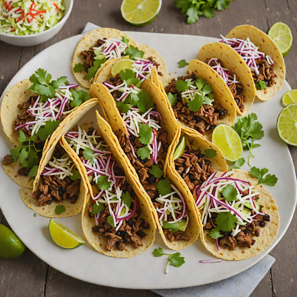 Half-Spiced Beef and Black Bean Tacos with Cilantro Lime Slaw
