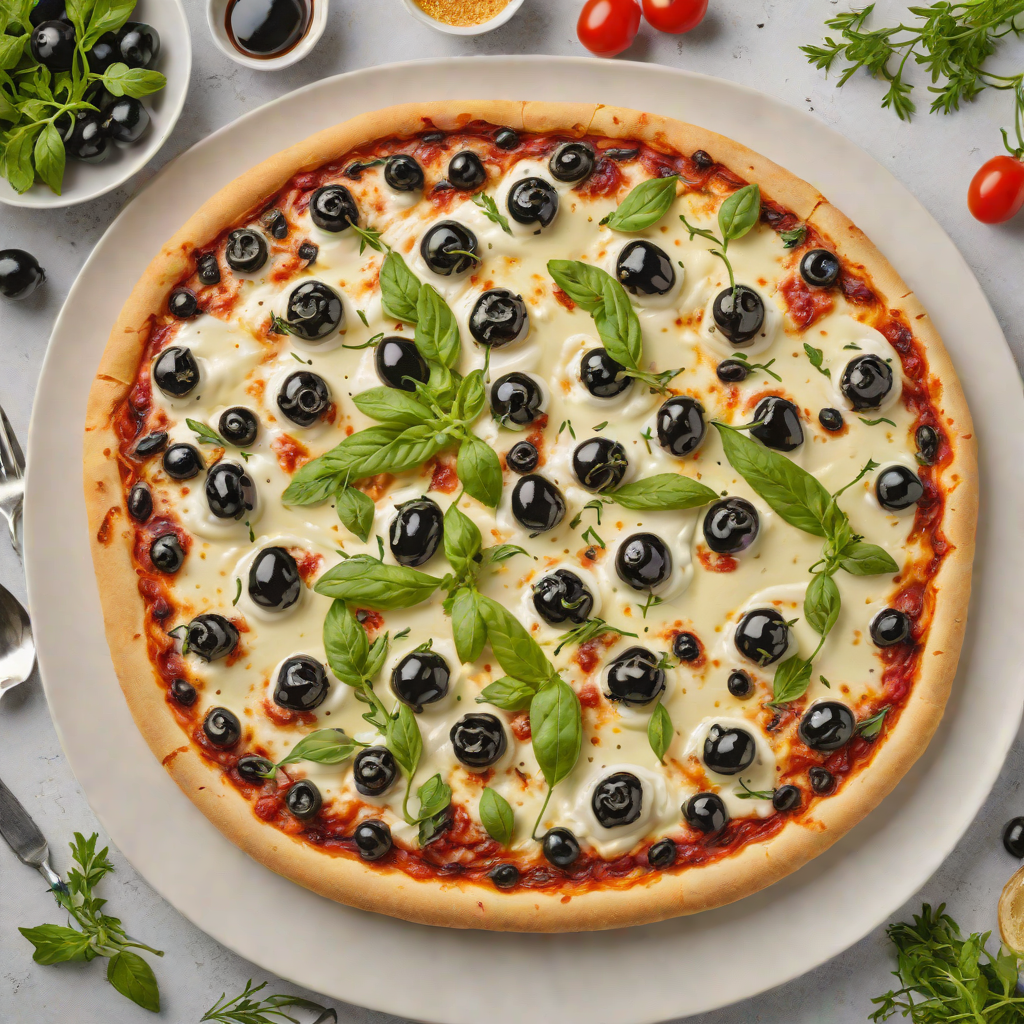Pan-Baked Mozzarella and Herb Pan Pizza with Black Olives