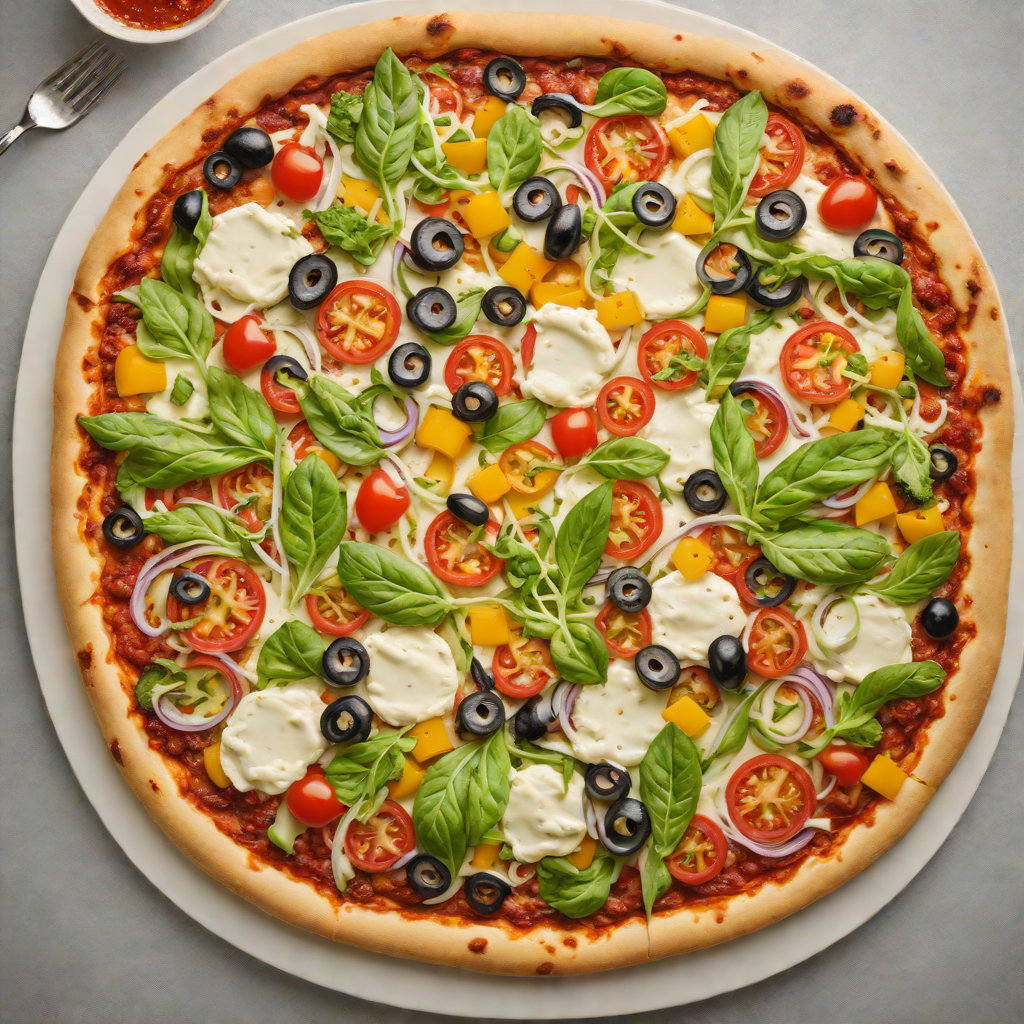 Quick No-Boil Pan Pizza with Mozzarella and Mixed Vegetable Toppings