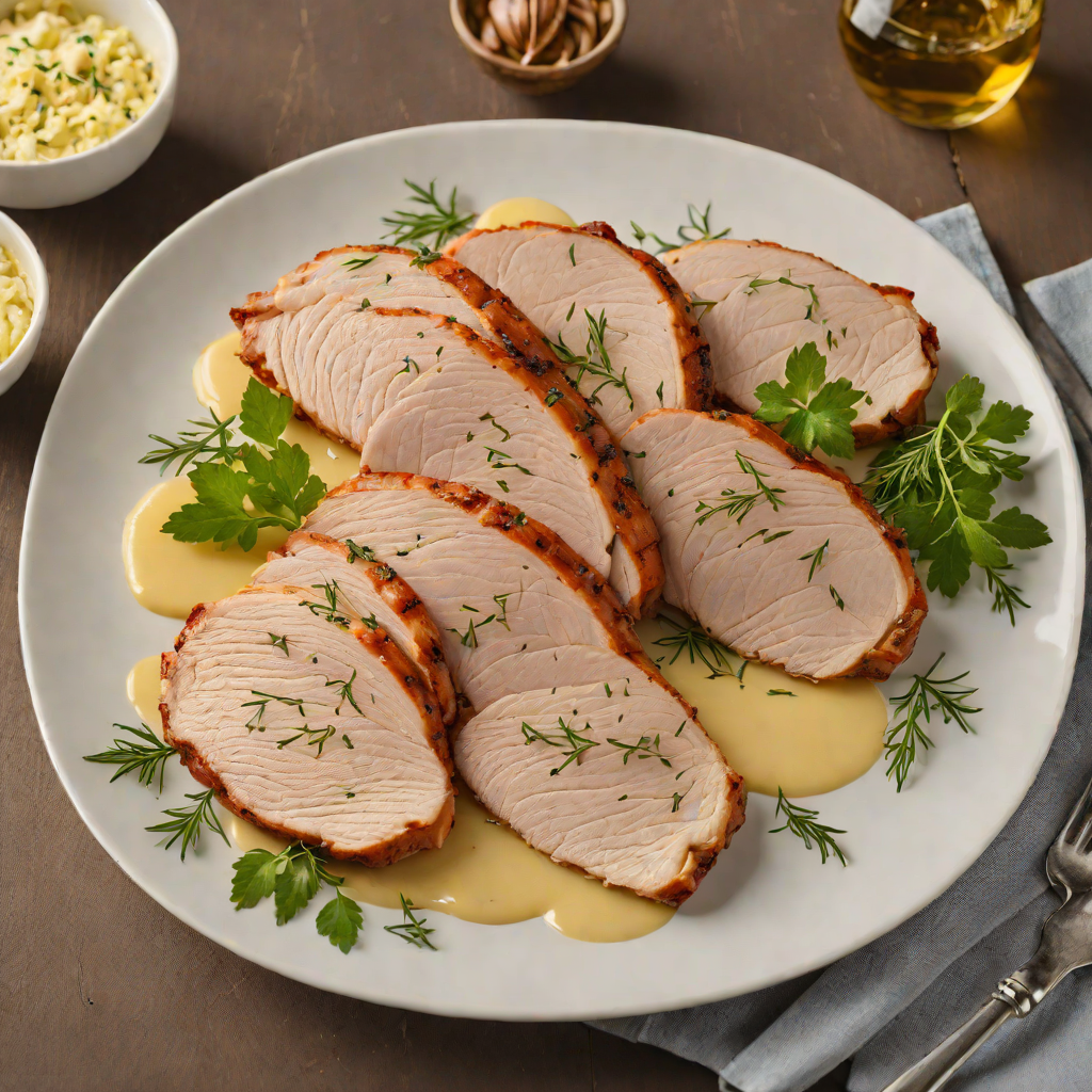 Smoked Brined Turkey Breast with Garlic and Herb Butter