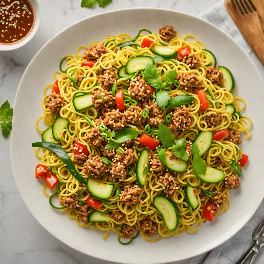Zucchini Noodle Stir-Fry with Spicy Ground Turkey