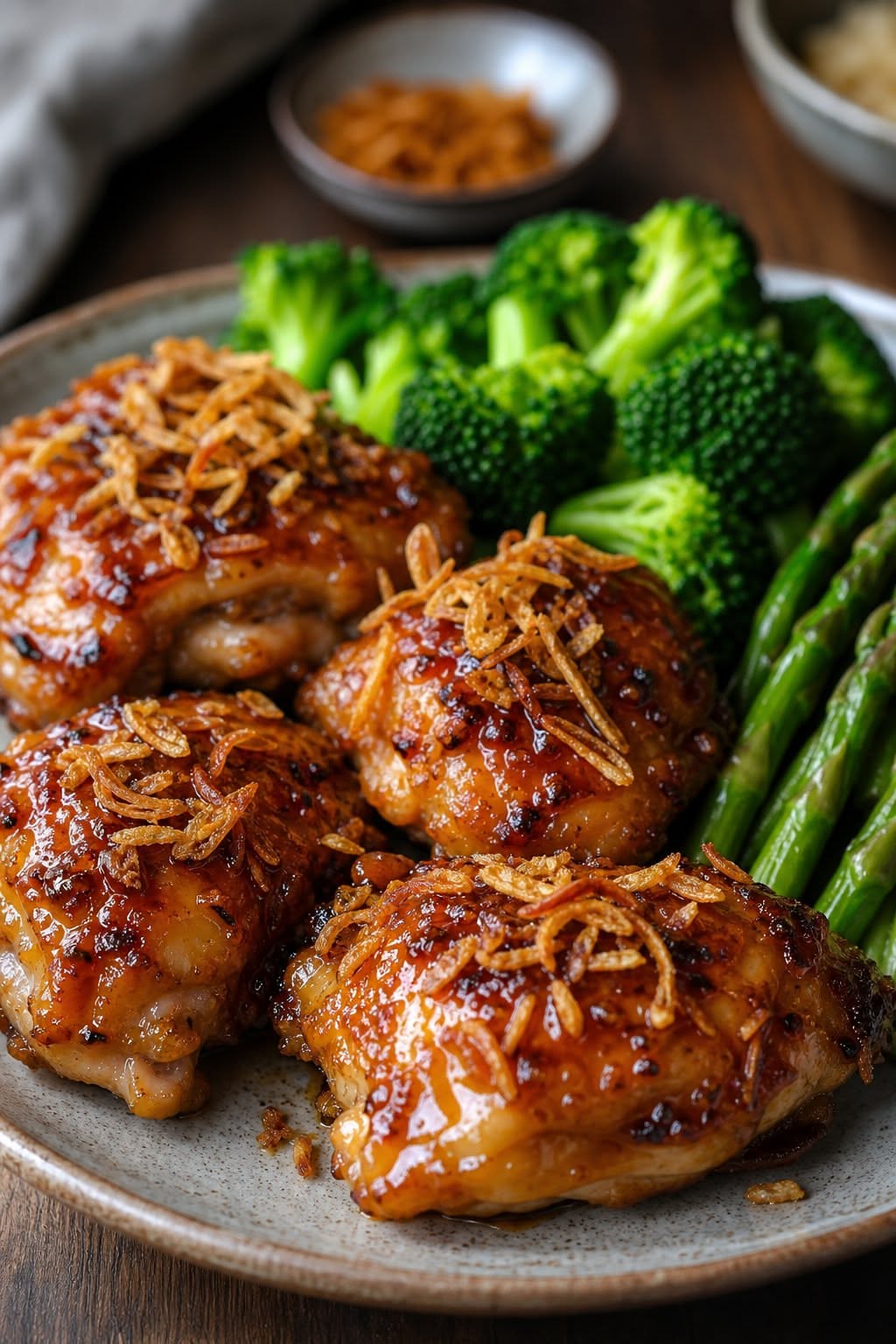 Honey-Dill Glazed Roasted Chicken Thighs