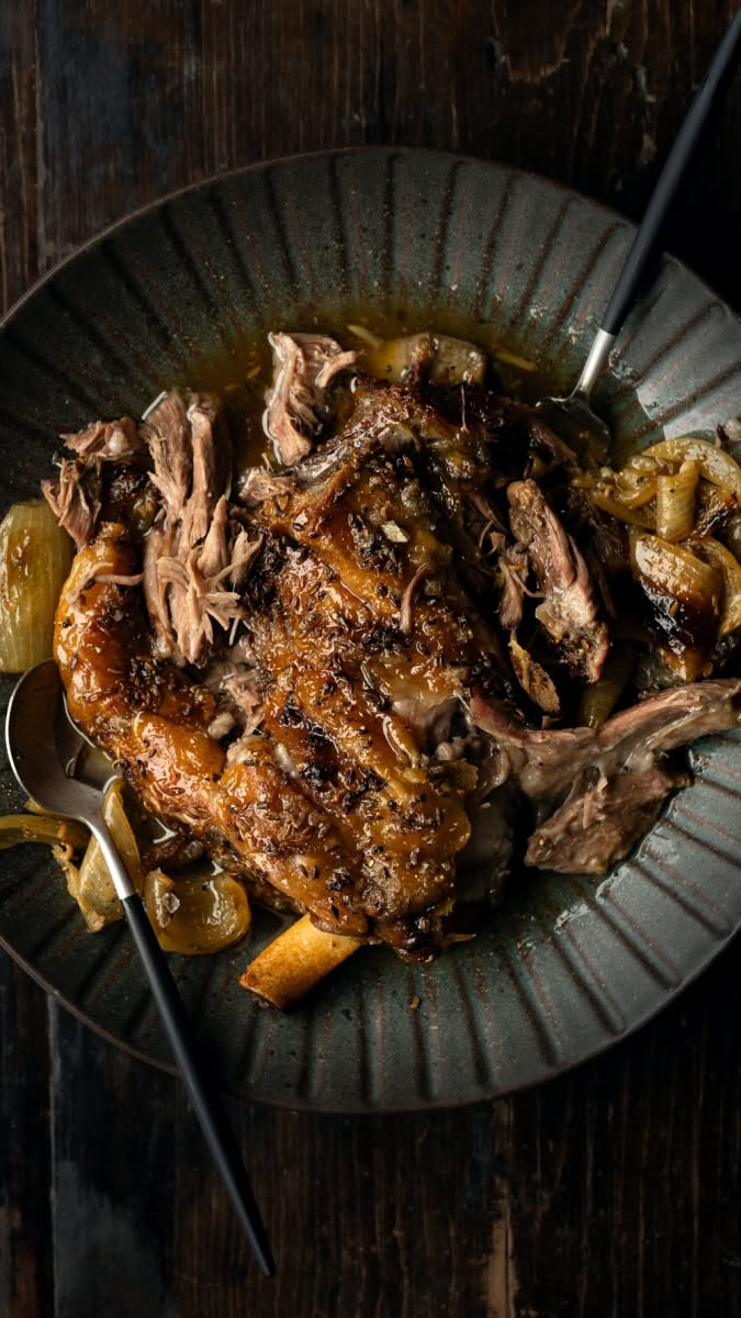 Slow-Cooked Wattleseed and Macadamia Nut Lamb Shoulder
