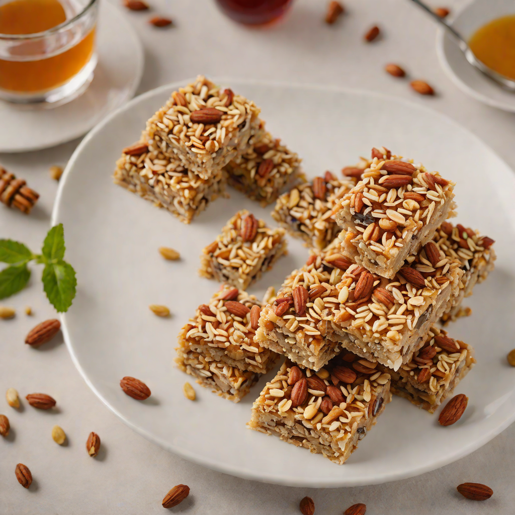 No-Bake Oat and Nut Energy Bars with Honey