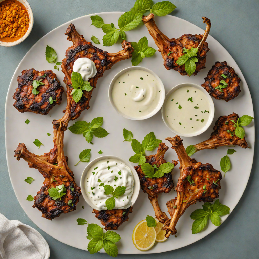 Tandoori-Spiced Lamb Chops with Mint Yogurt Dip