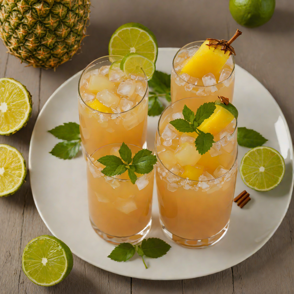 Tiki-Style Rum Punch with Spiced Pineapple and Lime