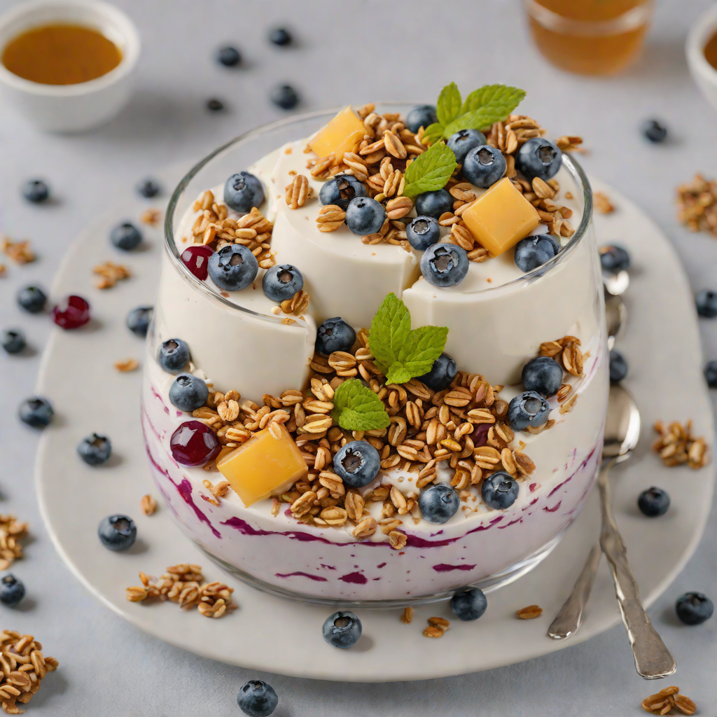 No-Bake Blueberry Yogurt Parfait with Honey and Granola