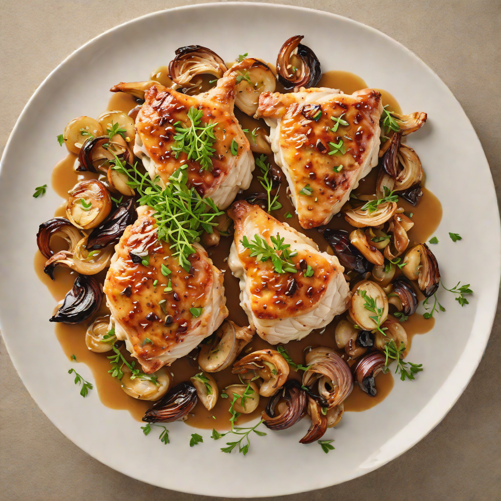 Pan-Seared Chicken with Caramelized Shallots and Dijon Sauce