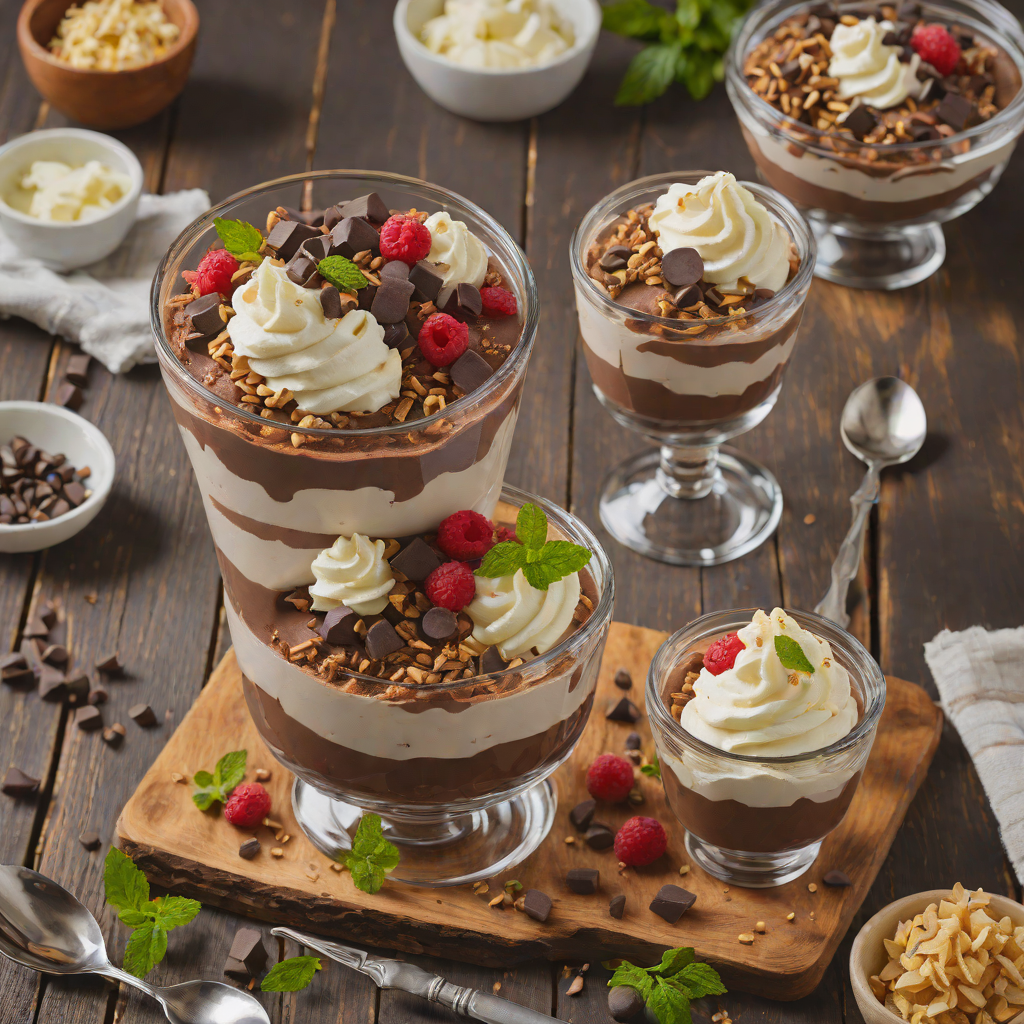 No-Bake Chocolate Pudding Parfait with Whipped Cream