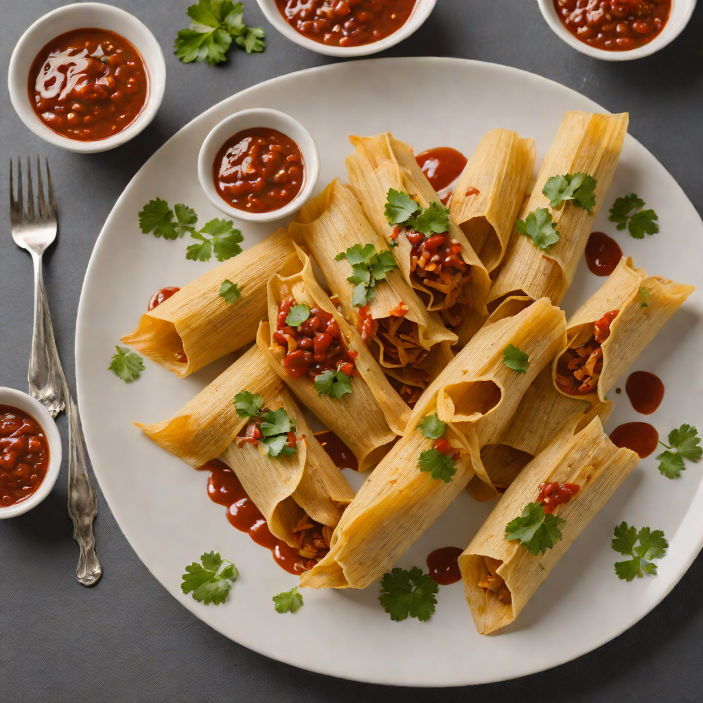 Mezcal-Infused Chicken Tamales with Pasilla Chile Sauce