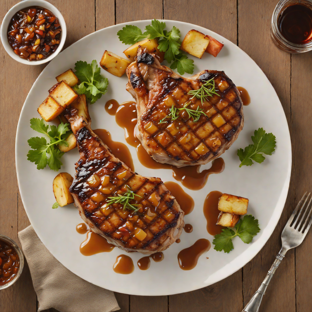 Whiskey-Glazed Grilled Pork Chops with Spiced Apple Chutney