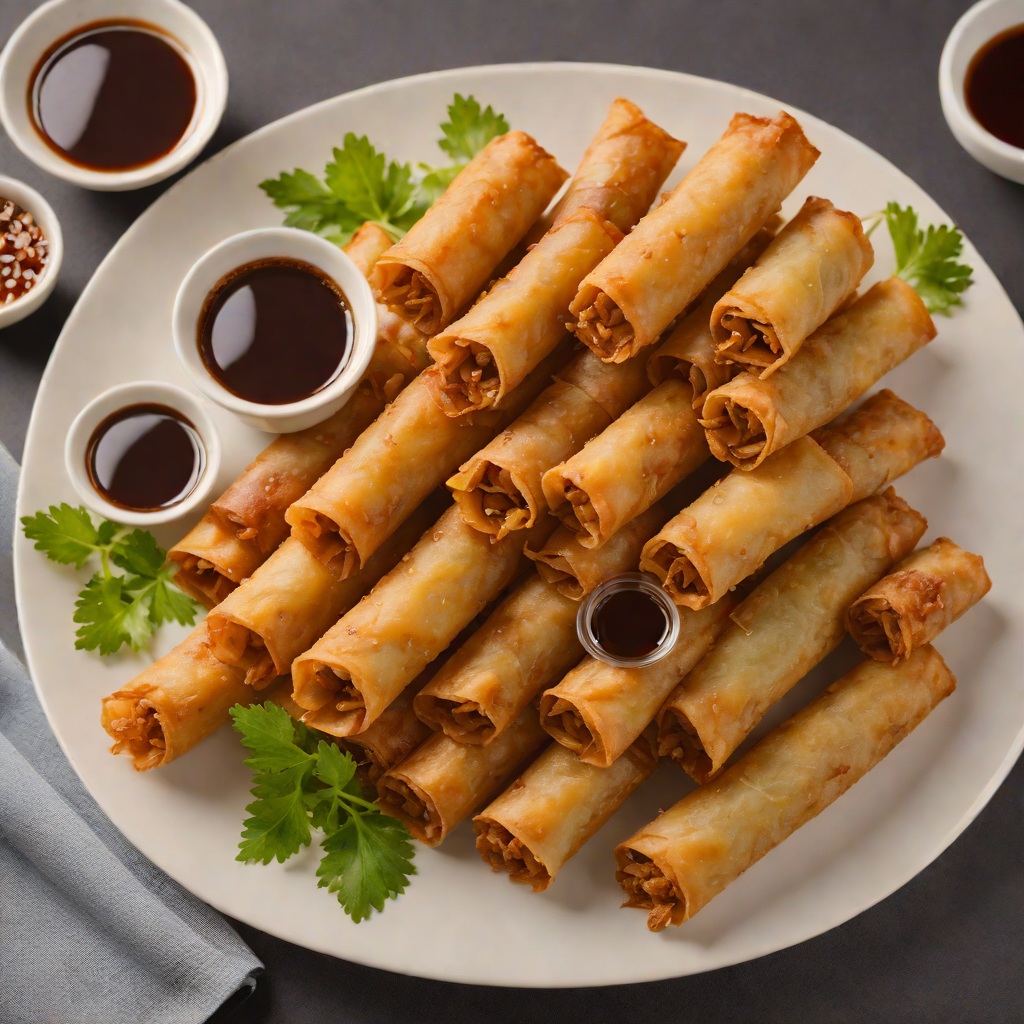 Crisp-Fried Pork Lumpia with Garlic Soy Dipping Sauce