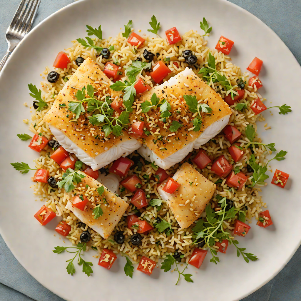 Baked Cod with Tomato-Caper Relish and Garlic Herb Breadcrumbs