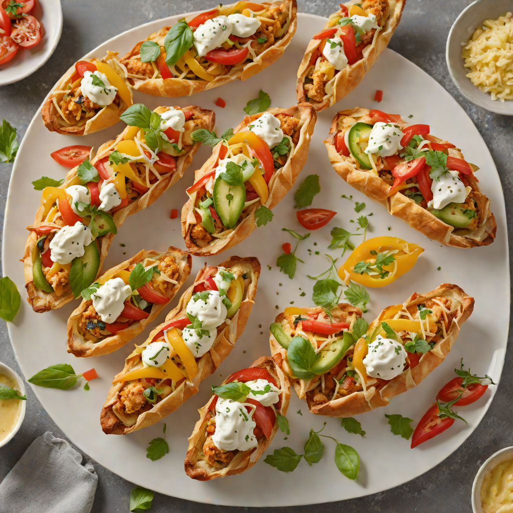 Cheesy Veggie Croissant Boats with Bell Peppers and Mozzarella