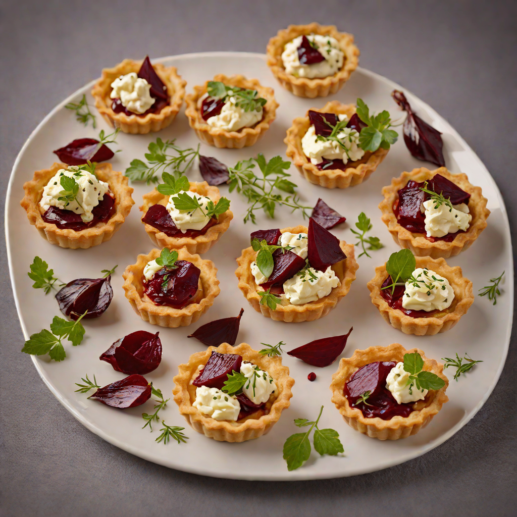 French-Inspired Warm Goat Cheese and Beetroot Tartlets