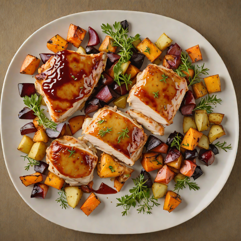 Pan-Seared Chicken with Anoka Maple Glaze and Roasted Root Vegetables