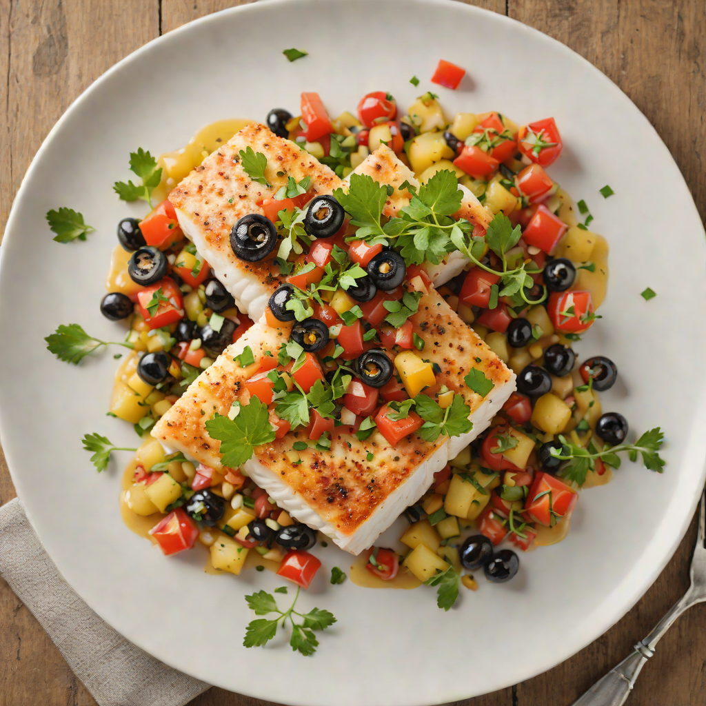 Pan-Seared Cod with Mediterranean Olive and Tomato Salsa